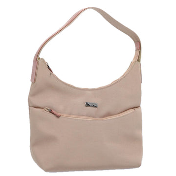 GUCCI Women's Beige and Pink Canvas Shoulder Bag in Brown