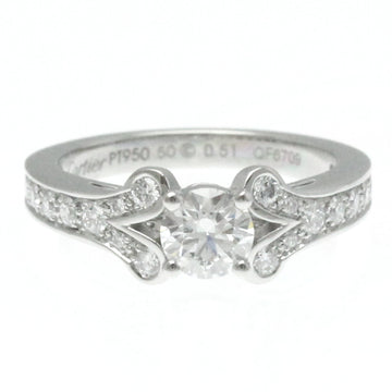 CARTIER Women's Platinum Diamond Band Ring with Sleek Design in Silver