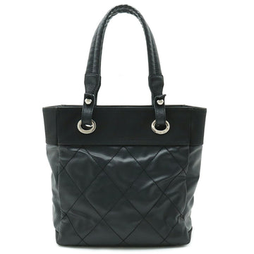 CHANEL Women's Black Canvas Leather Handbag with Timeless Design in Black