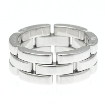 CARTIER Women's Sleek White Gold Band Ring with Iconic Design in Silver