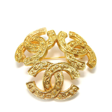 CHANEL Women's Gold Plated Triple C Brooch in Gold