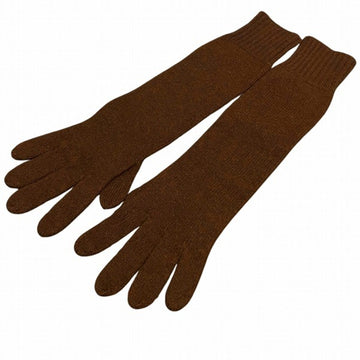 Hermes Women's Brown Cashmere Winter Gloves in Brown