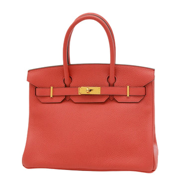 Hermes Women's Red Leather Handbag with Box and Key in Red