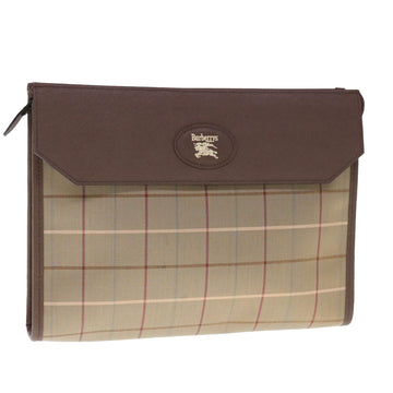 BURBERRY Women's Classic Brown Canvas Clutch Bag in Brown