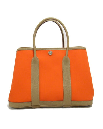 Hermes Women's Authentic Orange Toile Garden Party Bag - SA Condition - 30 TPM in Orange