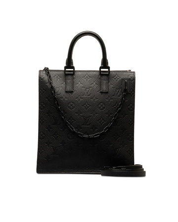 LOUIS VUITTON Women's Black Monogram Empreinte Flat Bag in Excellent Condition in Black