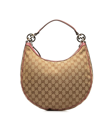 GUCCI Women's Medium Canvas Hobo Bag in Brown GG Design in Brown