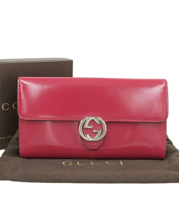 Gucci Women's Patent Leather Interlocking G Wallet by in Red