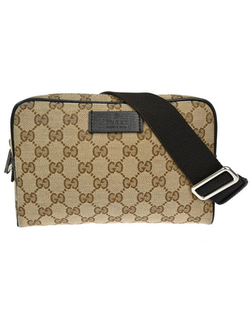 Gucci Unisex Luxury Brown Canvas Embossed Shoulder Bag with Accessories and Serial Number in Brown