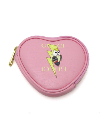 Gucci Women's Whimsical Leather Coin Purse with Playful Design by Italian Designer in Pink