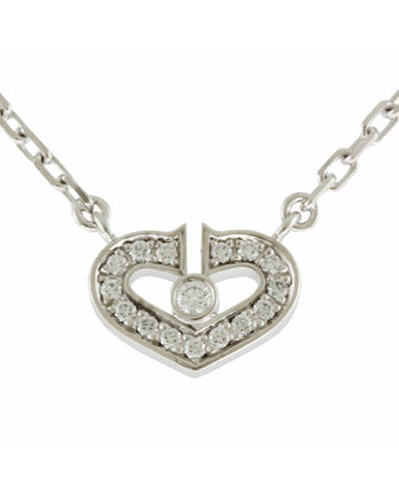 Cartier Women's Elegant White Gold Necklace with Sparkling Diamonds in White