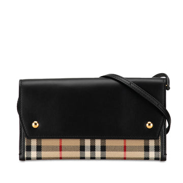 BURBERRY House Check Wallet on Strap Crossbody Bag