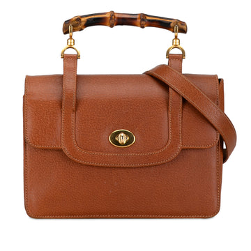 GUCCI Bamboo Leather Satchel