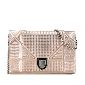 DIORMetallic Patent Microcannage ama Wallet on Chain Crossbody Bag