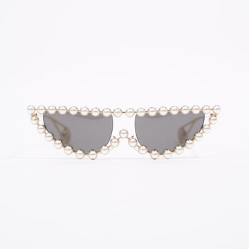 Gucci Womens GG0364S Sunglasses Gold / Silver / Pearls 140