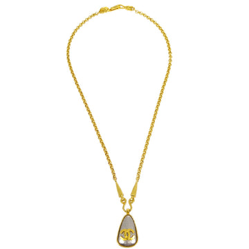 CHANEL Gold Chain Pendant Necklace Stone 97A 182431