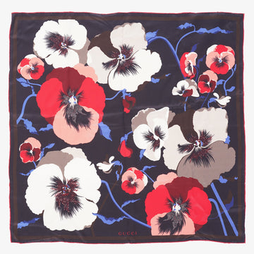 Gucci Womens Floral Scarf Black