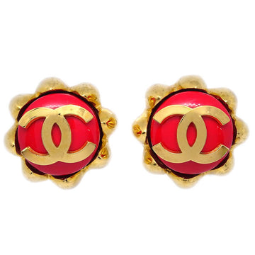 CHANEL Button Earrings Gold Clip-On 29 140327