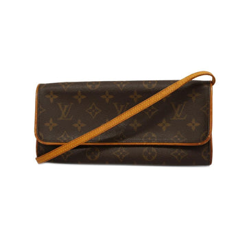 LOUIS VUITTON Shoulder Bag Monogram Pochette Twin GM M51852 Brown Women's