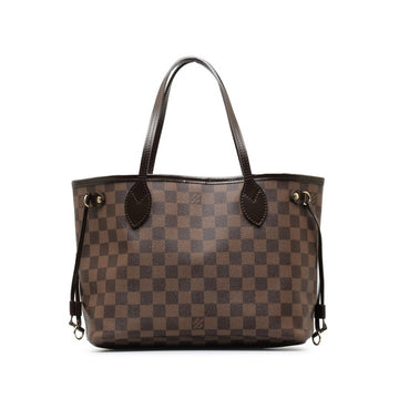 LOUIS VUITTON Damier Neverfull PM Handbag Tote Bag N51109 Brown PVC Leather Women's