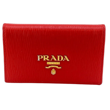 PRADA 1MC122 Vitello Move Card Case Red Women's