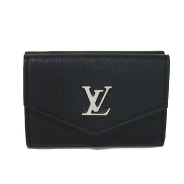 LOUIS VUITTON Trifold Wallet Portefeuille Rock LV Signature Grain Calf Black RFID Current Noir M63921 Men's Women's Billfold