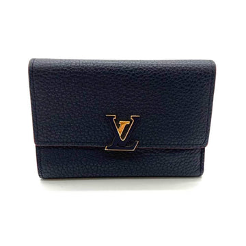 LOUIS VUITTON Wallet Portefeuille Capucines Compact Marine Rouge Navy x Red Tri-fold Women's Taurillon Leather M63741 LOUISVUITTON