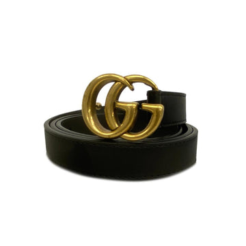 GUCCI Belt GG Marmont 409417 Leather Black Ladies