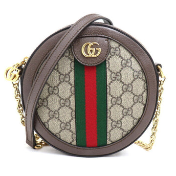 GUCCI Ophidia GG Supreme Chain Shoulder Bag Beige Ebony 550618 96I3B 8745 Women's