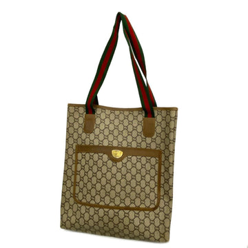 GUCCI Tote Bag Sherry Line Plus Leather Brown Ladies