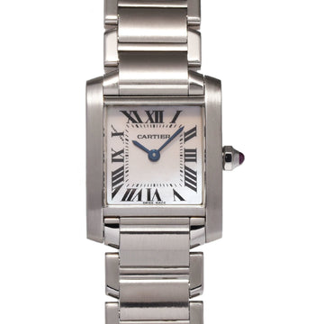 CARTIER Tank Francaise SM W51028Q3 Ladies' SS Watch Quartz Pink Shell Dial