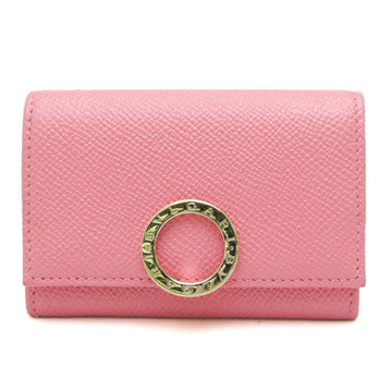 BVLGARI  Card Case 287496 Women's Leather Coin Purse/coin Case Light Pink