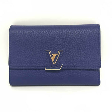 LOUIS VUITTON Portefeuille Capucines Compact Navy Tri-fold Wallet Taurillon M63714