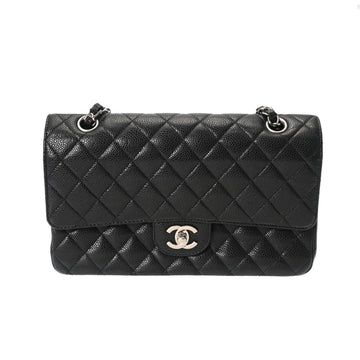 CHANEL Matelasse Chain Shoulder 25cm Black - Women's Caviar Skin Bag