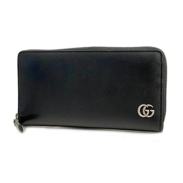 GUCCI long wallet GG Marmont 428736 2184 leather black men's