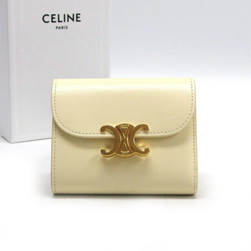 CELINE Triomphe Trifold Small Wallet Ivory