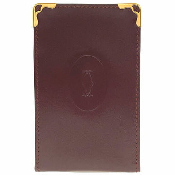 CARTIER Cigarette Case Must Line Tobacco Leather Bordeaux 2C IQOS SW-10417