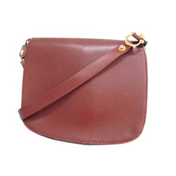 CARTIER Shoulder Bag Must Leather Bordeaux Women's