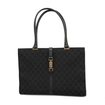 GUCCI Tote Bag GG Canvas Jackie 002 1074 Leather Black Women's