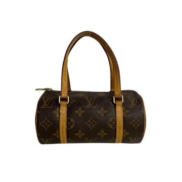 LOUIS VUITTON Papillon Monogram Leather Handbag Boston Bag Brown 29052