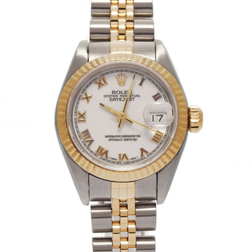 ROLEX Datejust 69173 Women's YG/SS Watch Automatic White Dial