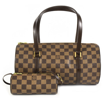 LOUIS VUITTON Papillon 30 GM Shoulder Bag Damier Ebene N51303 Brown MB0025 Canvas