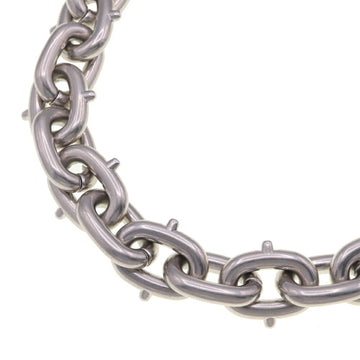 PRADA Necklace 1JC576 Matte Silver Metal Pendant Chain Choker