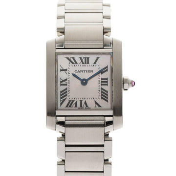 CARTIER Tank Francaise SM W51028Q3 Ladies' SS Watch Quartz Pink Shell Dial