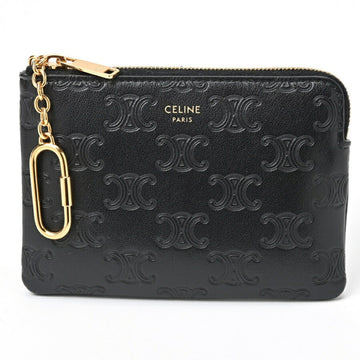 CELINE Triomphe Coin & Card Pouch Case 10C663BFU.38NO Black E-155585