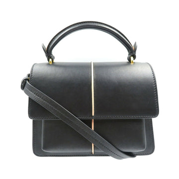 MARNI Attache Bag BMMP0027Y0 Calfskin Black Beige Shoulder Handbag 0011