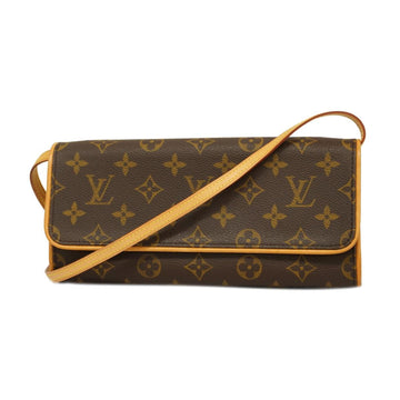 LOUIS VUITTON Shoulder Bag Monogram Pochette Twin GM M51852 Brown Women's