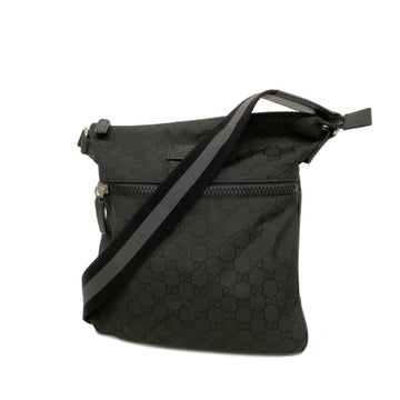 GUCCI shoulder bag GG nylon 449184 black ladies