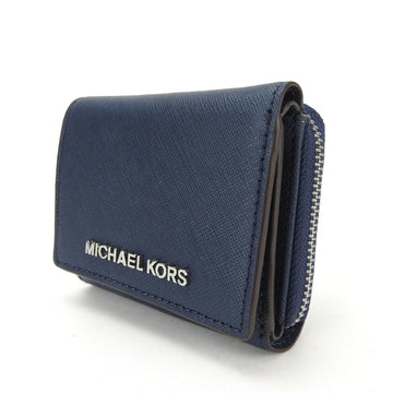 MICHAEL KORS Tri-fold Wallet 35H9STVZ5L Leather Navy Accessory Compact Women's