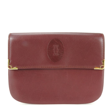 CARTIER pouch must line leather bordeaux accessories de  ladies